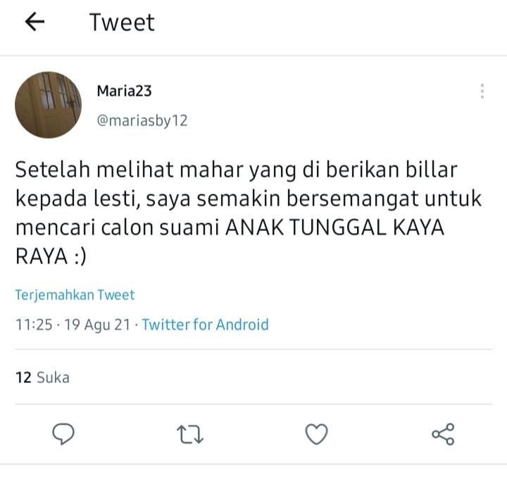 Cuitan lucu warganet terkait mahar Lesty kejora ini bikin cengar-cengir